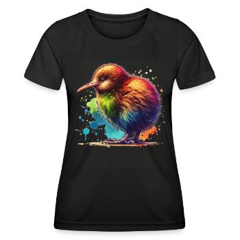 Kiwi Oiseau - T-shirt sport Femme - noir - Devant - AI Model Female 172 light (172cm)