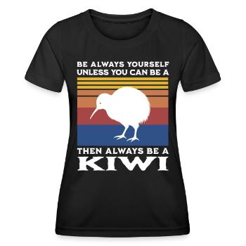 Kiwi Vogel Spruch - Frauen Funktions-T-Shirt - Schwarz - Vorne - AI Model Female 172 light (172cm)