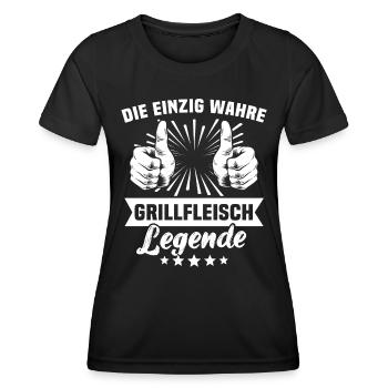 Grillades - T-shirt sport Femme - noir - Devant - AI Model Female 172 light (172cm)