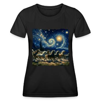 Paso Fino Starry Night - Women's Functional T-Shirt - black - Front - AI Model Female 172 light (172cm)