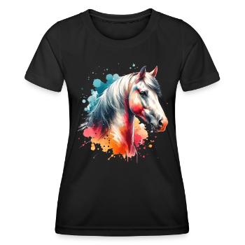 Paso Fino Motiv Pferd - Frauen Funktions-T-Shirt - Schwarz - Vorne - AI Model Female 172 light (172cm)