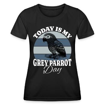 African grey parrot Grey Parrot - Women's Functional T-Shirt - black - Front - AI Model Female 172 light (172cm)