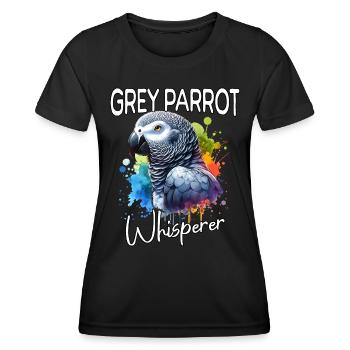 Graupapagei Flüsterer - Frauen Funktions-T-Shirt - Schwarz - Vorne - AI Model Female 172 light (172cm)