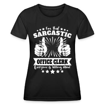 Sarcasme sarcastique d’un employé de bureau - T-shirt sport Femme - noir - Devant - AI Model Female 172 light (172cm)
