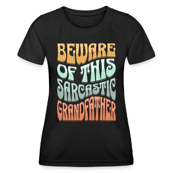 Sarcastique : le grand-père sarcastique - T-shirt sport Femme - noir - Devant - AI Model Female 172 light (172cm)