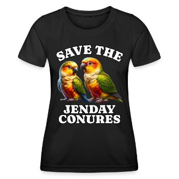 Yellow-headed Parakeet Save Jenday Conure - Women's Functional T-Shirt - black - Front - AI Model Female 172 light (172cm)