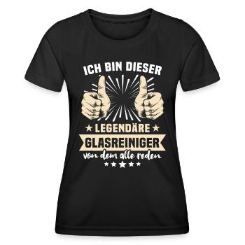 Dictons sur le nettoyant pour vitres - T-shirt sport Femme - noir - Devant - AI Model Female 172 light (172cm)