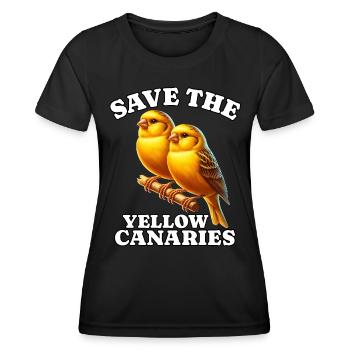 Girlitz à ventre jaune Sauver Canari jaune - T-shirt sport Femme - noir - Devant - AI Model Female 172 light (172cm)