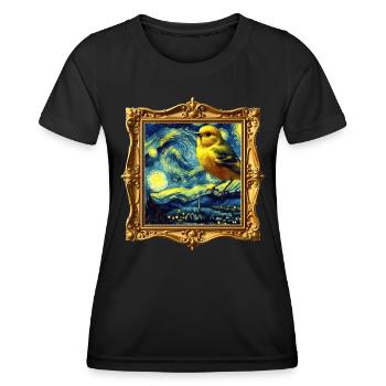 Yellow-bellied Girlitz Starry Night - Women's Functional T-Shirt - black - Front - AI Model Female 172 light (172cm)