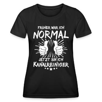 Kanalreiniger - Frauen Funktions-T-Shirt - Schwarz - Vorne - AI Model Female 172 light (172cm)