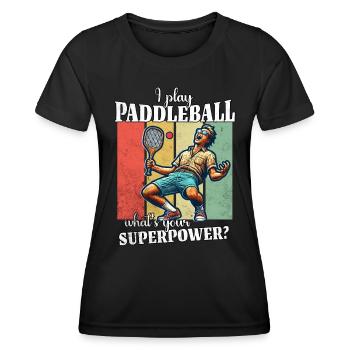 Funny Paddleball Saying - Women's Functional T-Shirt - black - Front - AI Model Female 172 light (172cm)