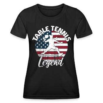 Table Tennis Sprüche - Frauen Funktions-T-Shirt - Schwarz - Vorne - AI Model Female 172 light (172cm)