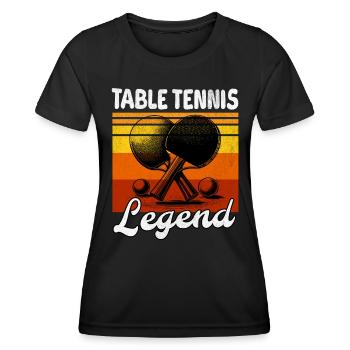 Table Tennis Legende Männer - Frauen Funktions-T-Shirt - Schwarz - Vorne - AI Model Female 172 light (172cm)