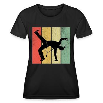Capoeira Rétro - T-shirt sport Femme - noir - Devant - AI Model Female 172 light (172cm)