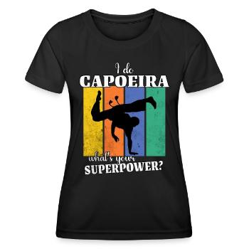 Drôle de dicton de capoeira - T-shirt sport Femme - noir - Devant - AI Model Female 172 light (172cm)