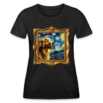 Labrador Starry Night - Frauen Funktions-T-Shirt - Schwarz - Vorne - AI Model Female 172 light (172cm)
