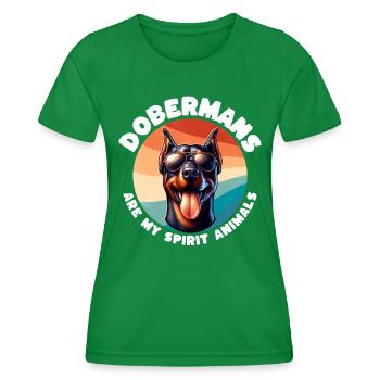 Dictons amusants sur le doberman - T-shirt sport Femme - vert - Devant - AI Model Female 172 dark (172cm)