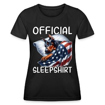Doberman US Chemise de nuit - T-shirt sport Femme - noir - Devant - AI Model Female 172 light (172cm)