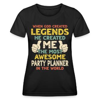 Organisateur de fêtes - T-shirt sport Femme - noir - Devant - AI Model Female 172 light (172cm)