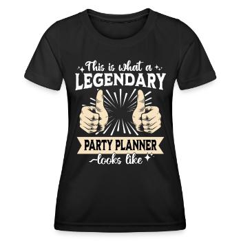 Organisateur de fêtes légendaire - T-shirt sport Femme - noir - Devant - AI Model Female 172 light (172cm)