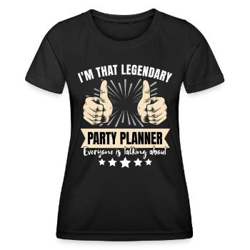Organisateur de fêtes légendaire - T-shirt sport Femme - noir - Devant - AI Model Female 172 light (172cm)