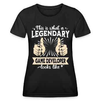 Legendary Game Developer - Women's Functional T-Shirt - black - Front - AI Model Female 172 light (172cm)