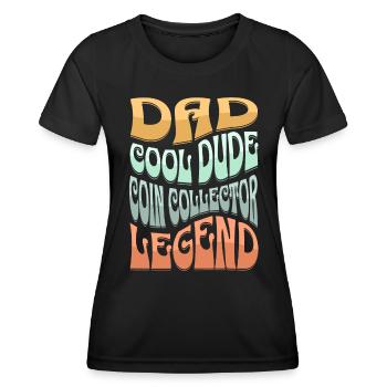 Papa Coin Collectionneur - T-shirt sport Femme - noir - Devant - AI Model Female 172 light (172cm)