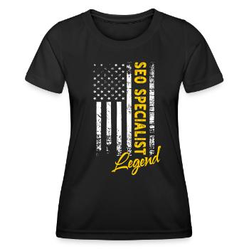 SEO Manager Legende - Frauen Funktions-T-Shirt - Schwarz - Vorne - AI Model Female 172 light (172cm)