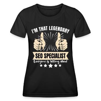Legendärer SEO Manager - Frauen Funktions-T-Shirt - Schwarz - Vorne - AI Model Female 172 light (172cm)