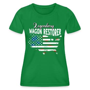 Weighing Restorer US - Women's Functional T-Shirt - kelly green - Front - AI Model Female 172 dark (172cm)