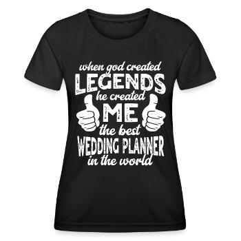 Meilleure légende de l’organisateur de mariage - T-shirt sport Femme - noir - Devant - AI Model Female 172 light (172cm)