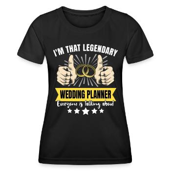 Wedding planner légendaire - T-shirt sport Femme - noir - Devant - AI Model Female 172 light (172cm)