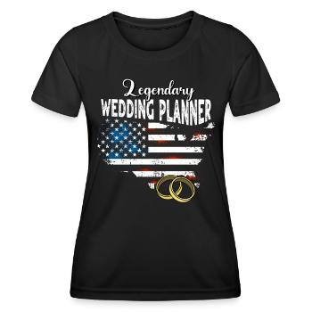Wedding Planner US - T-shirt sport Femme - noir - Devant - AI Model Female 172 light (172cm)