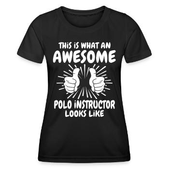 Polo Trainer - Frauen Funktions-T-Shirt - Schwarz - Vorne - AI Model Female 172 light (172cm)