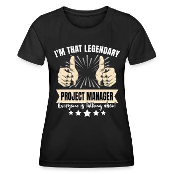 Chef de projet légendaire - T-shirt sport Femme - noir - Devant - AI Model Female 172 light (172cm)
