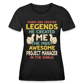 Project managers - Women's Functional T-Shirt - black - Front - AI Model Female 172 light (172cm)
