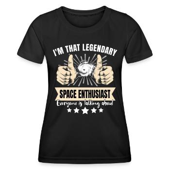 wLegendärer Weltraum Enthusiast - Frauen Funktions-T-Shirt - Schwarz - Vorne - AI Model Female 172 light (172cm)