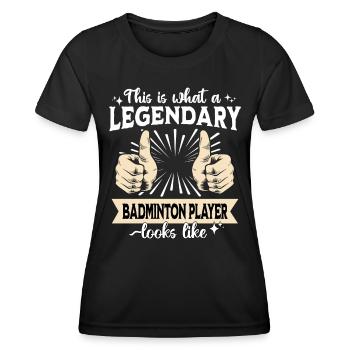 Legendärer Badmintonspieler - Frauen Funktions-T-Shirt - Schwarz - Vorne - AI Model Female 172 light (172cm)