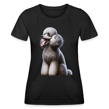 Caniche de pudel - T-shirt sport Femme - noir - Devant - AI Model Female 172 light (172cm)
