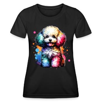 Pudel Geschenk - Frauen Funktions-T-Shirt - Schwarz - Vorne - AI Model Female 172 light (172cm)