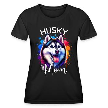 Schlittenhund Mama Husky - Frauen Funktions-T-Shirt - Schwarz - Vorne - AI Model Female 172 light (172cm)
