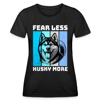 Husky Schlittenhund - Frauen Funktions-T-Shirt - Schwarz - Vorne - AI Model Female 172 light (172cm)