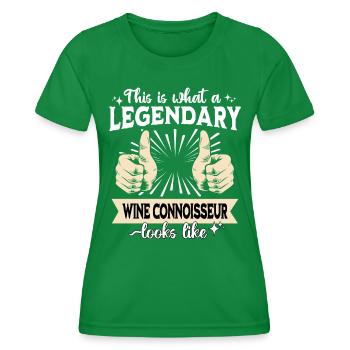 Legendary wine connoisseur - Women's Functional T-Shirt - kelly green - Front - AI Model Female 172 dark (172cm)
