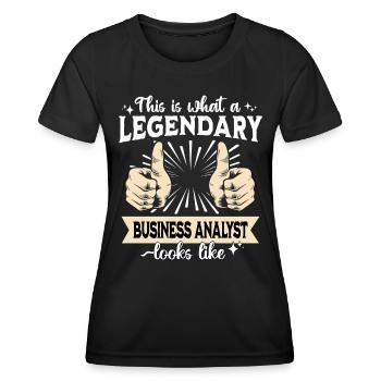 Analyste d’affaires légendaire - T-shirt sport Femme - noir - Devant - AI Model Female 172 light (172cm)