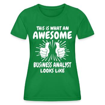 Business Analyst - Women's Functional T-Shirt - kelly green - Front - AI Model Female 172 dark (172cm)