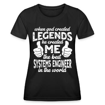 Légende du meilleur ingénieur système - T-shirt sport Femme - noir - Devant - AI Model Female 172 light (172cm)