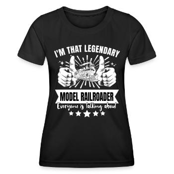 Légende légendaire du modélisme ferroviaire - T-shirt sport Femme - noir - Devant - AI Model Female 172 light (172cm)
