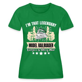 Legendärer Modelleisenbahner - Frauen Funktions-T-Shirt - Kelly Green - Vorne - AI Model Female 172 dark (172cm)