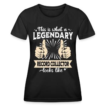 Collectionneur de disques légendaire - T-shirt sport Femme - noir - Devant - AI Model Female 172 light (172cm)