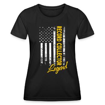 Légende du collectionneur de disques - T-shirt sport Femme - noir - Devant - AI Model Female 172 light (172cm)